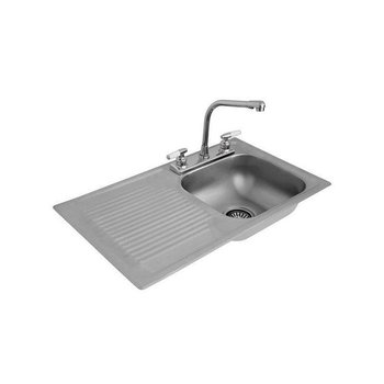 Fregadero marca Eb Técnica 76 x 44 cm 1 tina 1 escurridor