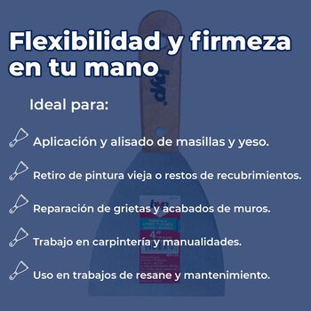 Espátula Byp Mango Madera Flexible 4 pulg
