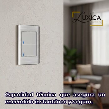 Placa Con 2 Apagadores Sencillos Color Blanco Luxica