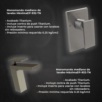 Paquete Griferia Titanium y WC one piece Helvex