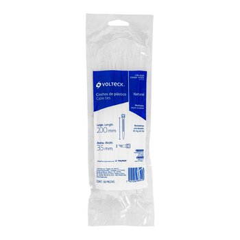 Cincho Plástico Volteck Transparente 20 cm