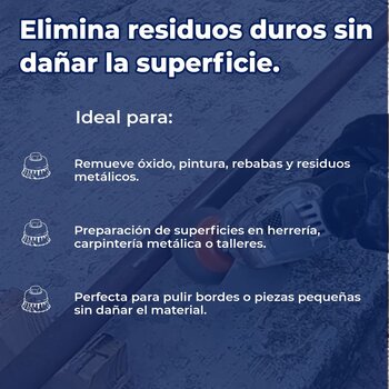 Carda Copa Alambre Trenzado Fino 4 pulg Truper 5/8