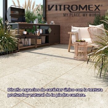 Piso Gris Bernal Tipo Cantera Vitromex 60.5X60.5 1.83M2