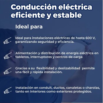 Cable Eléctrico Rojo Rollo de 100 M Calibre 12 THW-LS