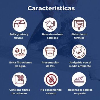 Cemento Plástico Acrílico Blanco Impac 19 L