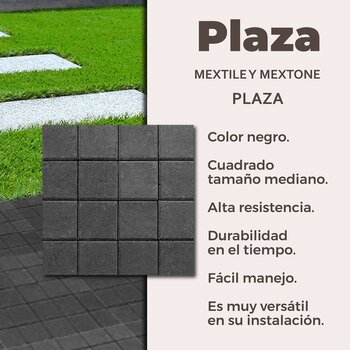 Adoquín Plaza Mextile 20 x 20 x 6 cm Negro