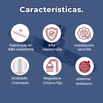 Regadera Redonda Antisarro de 8" Sin Brazo Hiroshima Rugo
