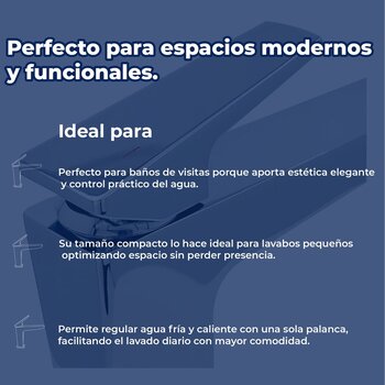 Llave Monomando Para lavabo corto sin contra Spiga cromo Helvex