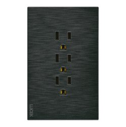 Placa 3 Contactos Lucek Flat Negro