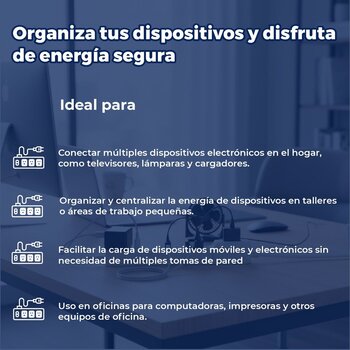 Multicontacto Extensión Barra 6 Entradas Volteck