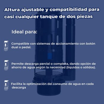 Válvula de Descarga Sanitario Dual 3" Pulgadas WC 2 Pzas