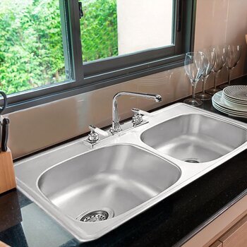 Tarja Fregadero EB Técnica 84 cm x 56 cm Con 2 Tinas C110
