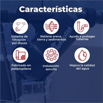 Filtro de Discos Lavable Rotoplas para Sistema Filtración Agua