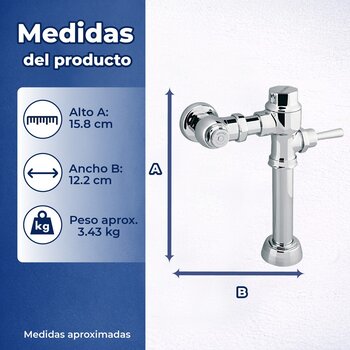 Fluxómetro de Manija Sanitario Helvex 1 L Spud 19 mm 185-19-1