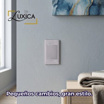 Placa Con 1 Apagador Sencillo Plata Luxica