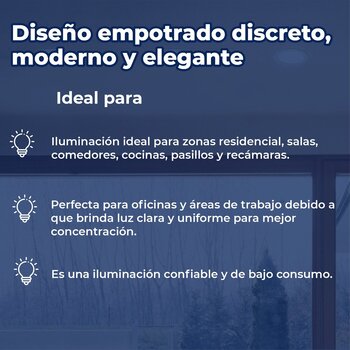 Luminario led empotrado 5 pulgadas 12 watts 6000K led blanco