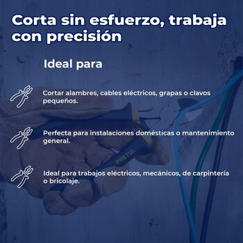 Pinza de Corte Diagonal Pretul 8 pulgadas Mango de PVC