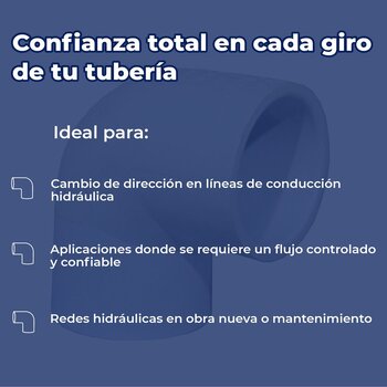 Codo PVC Hidráulico Cedula 40 90 x 75 mm 3