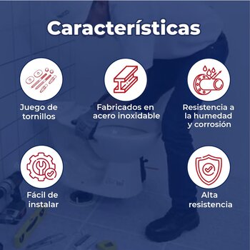 Juego de tornillos Pija para sanitario P/WC Acero Inoxidable 3"