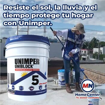 Impermeabilizante Acrílico Fibratado 19 L Unimper 5 Años