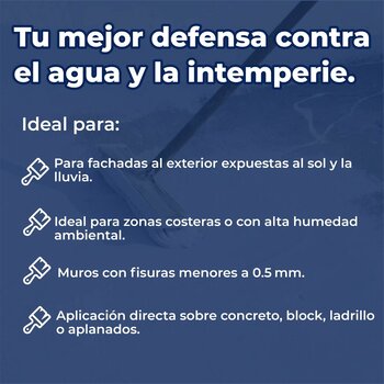 Impermeabilizante acrílico Acritón Fachadas Liso blanco 19 l