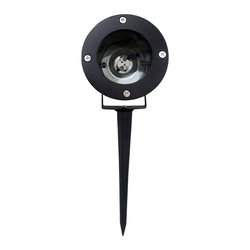 Luminario reflector 4 pulgadas negro aluminio con estaca