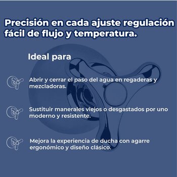 Llave Maneral Para Regadera Ática Helvex Grande Cromo C-59