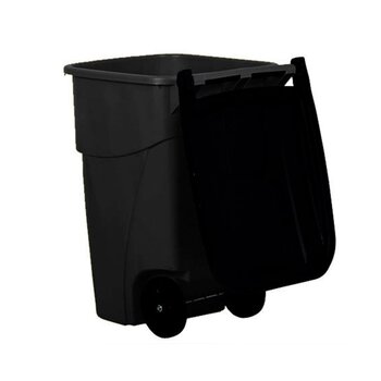 CESTO PLASTICO189 LTS NEGRO CON RUEDAS