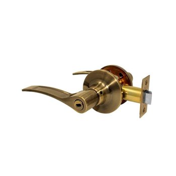 Cerradura para Baño Roble Tubular Latón Antiguo Phillips
