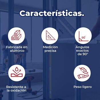 Escuadra 12" pulgadas de Aluminio Para Muros de Yeso Truper