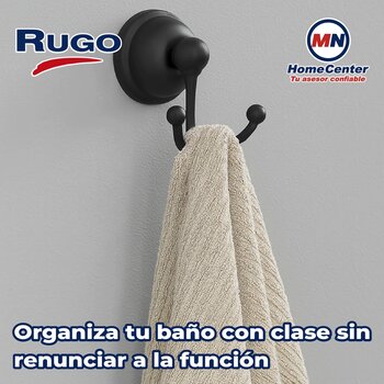 Gancho Doble Acabado Negro Rugo GA80N