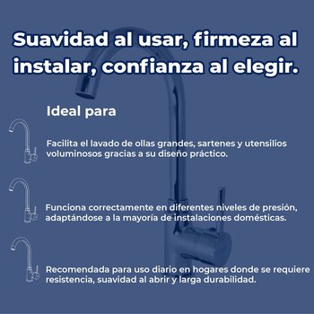 Llave Mezcladora Monomando al Piso Para Fregadero Rugo 109FM