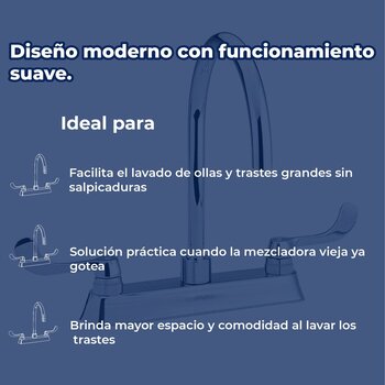 Llave Mezcladora Para Fregadero Helvex Flamingo Cromo HM-38