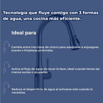 Llave Monomando de fregadero electrónico sensor Practika Helvex