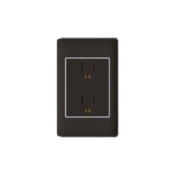 Placa de Contacto Duplex Color Negro Luxica