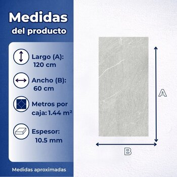 Piso Kiel Gray Tipo Piedra Cesantoni 60x120 cm Rectificado