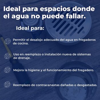 Coladera Universal Redonda Con Rejilla Acero Inoxidable Coflex