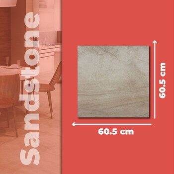 Piso Tipo Piedra Sandstone Gris Daltile 60.5 x 60.5 cm