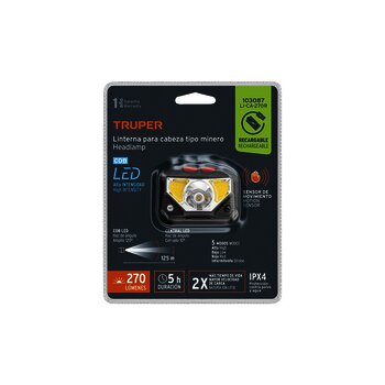 LINTERNA LED MINERO RECARGABLE 270 LM