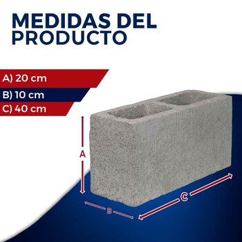 Block Doble Losa 10 x 20 x 40 cm