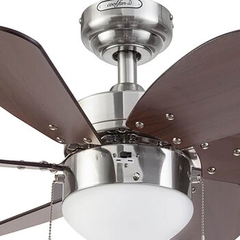 Ventilador Tramontana Cromo 30 Pulgadas Control Cadena