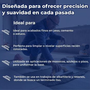 Llana de hule 9-1/2", espesor 5/8" acabado extra liso, Truper