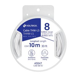 Cable THHW-LS 8 AWG Blanco, 10 m CAB-8B-10