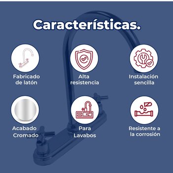 Llave Mezcladora 8" al Piso Para Fregadero Con Cubierta Rugo 8BM