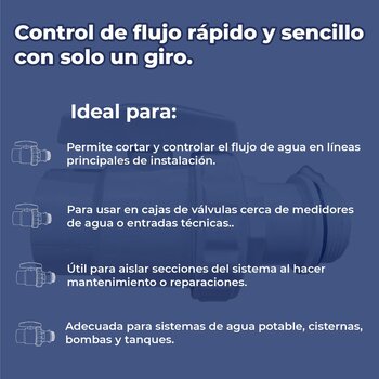 Válvula de Esfera PVC Cementar VDE 51 MM 2" Pulgadas