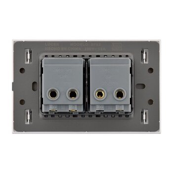 Placa 2 Apagadores Sencillos Lucek Flat Negro