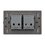 Placa 2 Apagadores Sencillos Lucek Flat Negro
