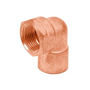 Codo Cobre Rosca Interior 90 x 25 mm