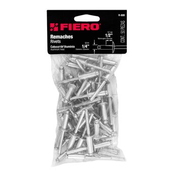 Remache Fiero diámetro 1/4 Agarre 1/2 pulg