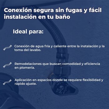 Manguera Maxiflex Flexible Para Lavabo Fluidmaster 1/2X1/2X40 CM